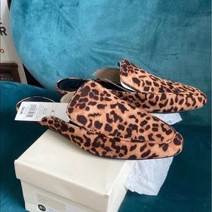 Leopard Print Slip On Mule Shoes